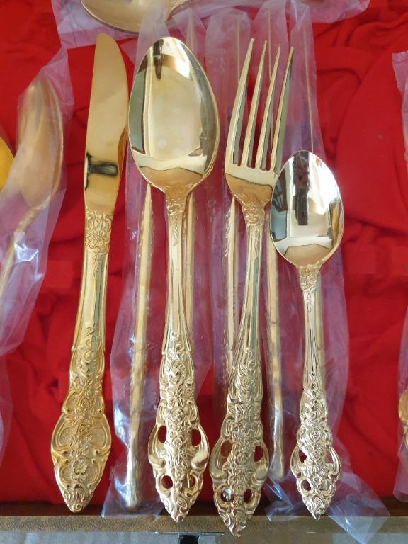 Brand new gold plated cutlery set in a box, Hobbies & Toys, Memorabilia