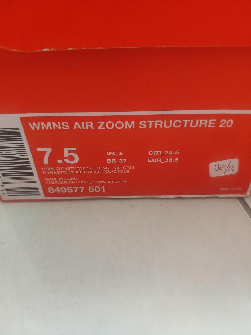 Brand new! Sepatu wanita Nike AIR ZOOM STRUCTURE 20 size 7.5