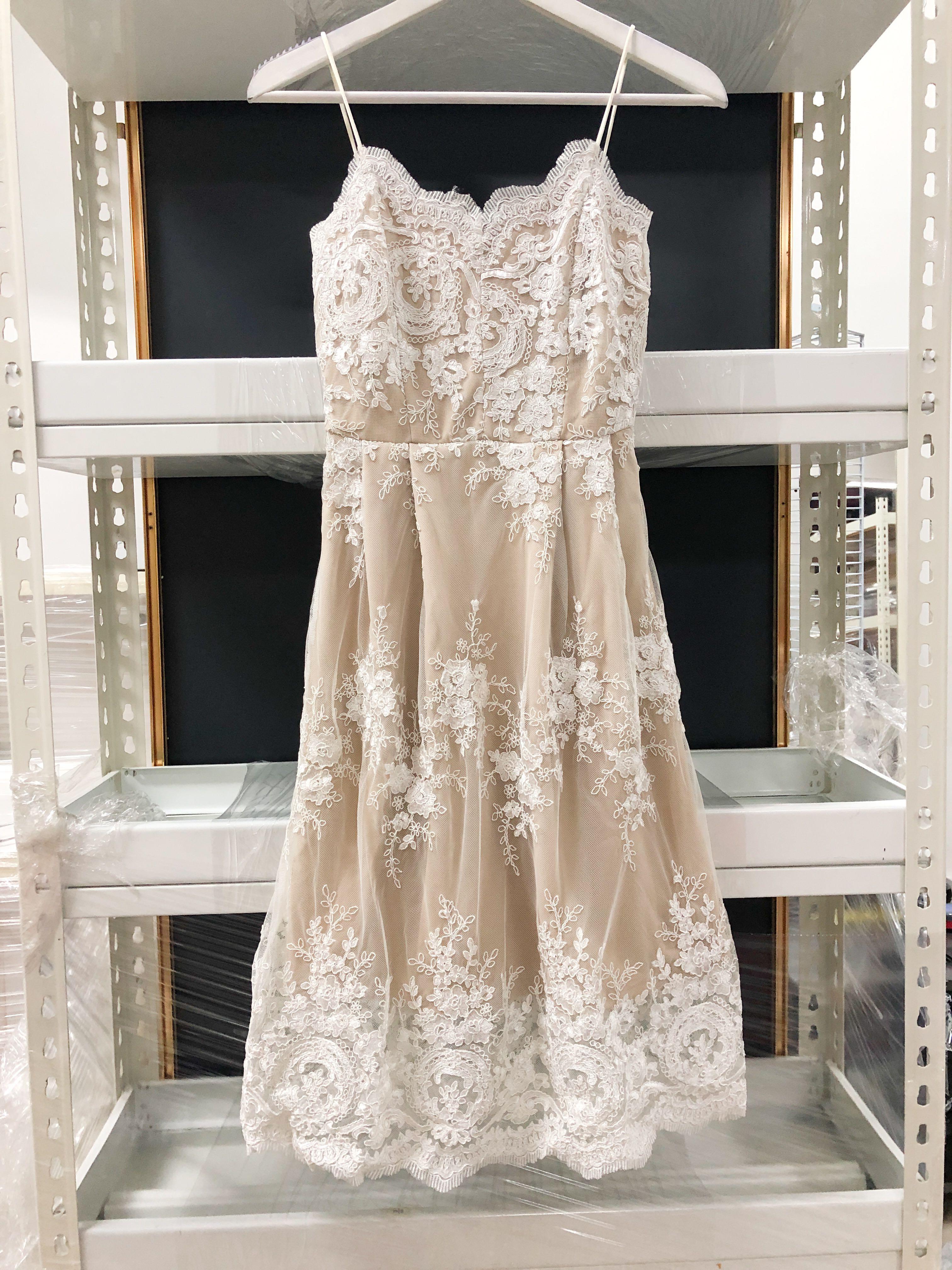 White lace a line dress on sale