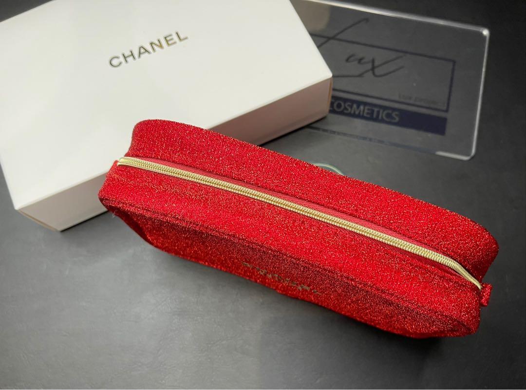 Chanel VIP Gift Make UP Pencil Case Red with Box for Sale in