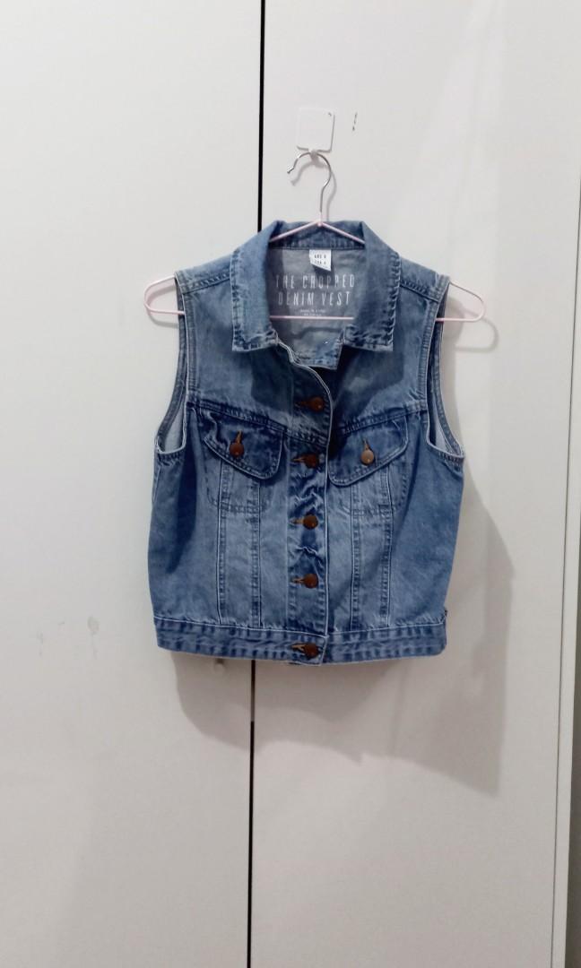 Cotton On Denim Vest, Fesyen Wanita 