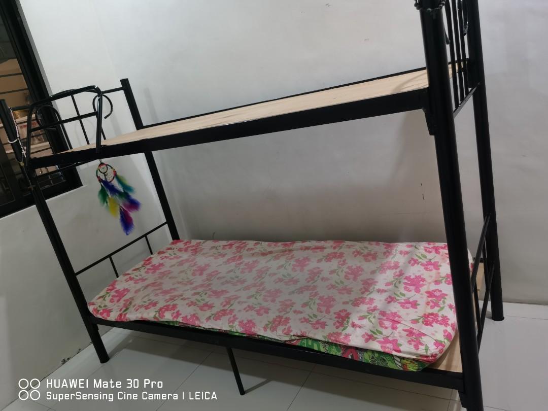 Double deck with 2 mattress and plywood, Furniture & Home Living