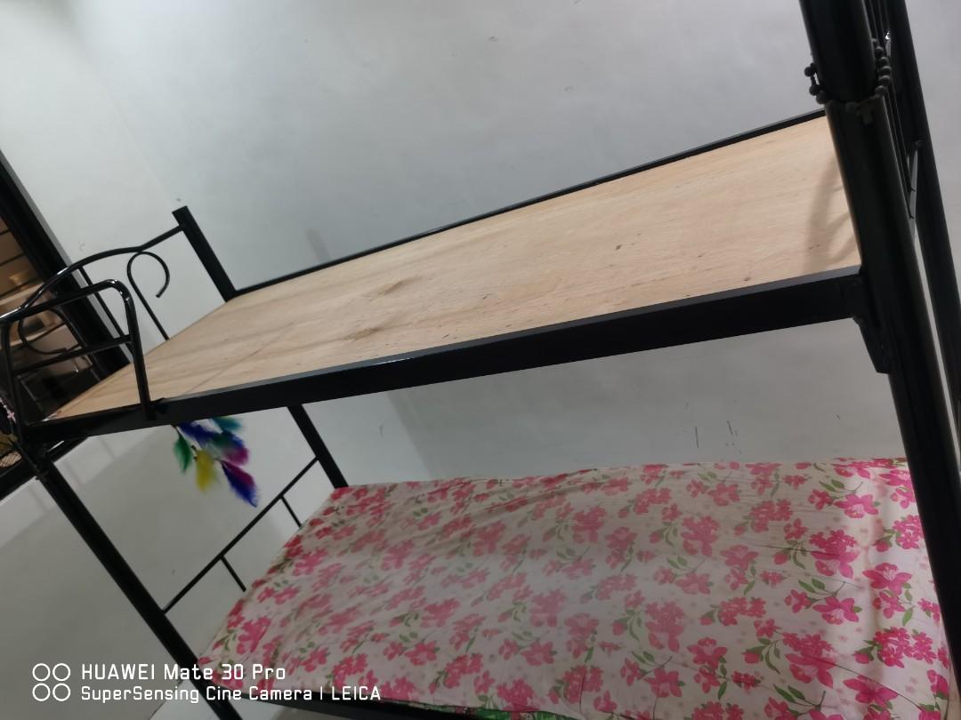 Double deck with 2 mattress and plywood, Furniture & Home Living