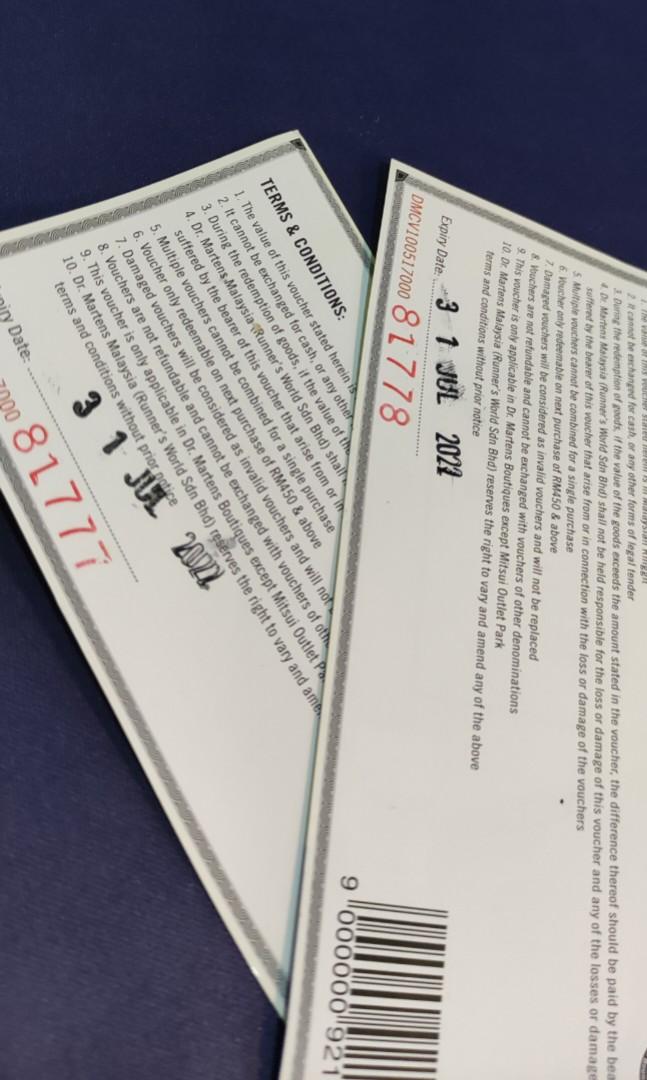 Dr Martens voucher 100rm, Tickets & Vouchers, Vouchers on Carousell