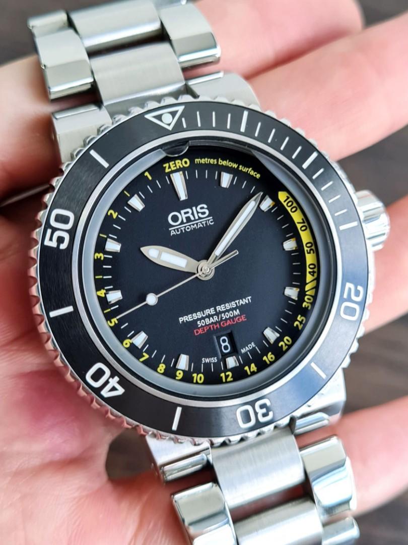 Full Set Oris Aquis 500m Depth Gauge 7675 Automatic Dive Watch