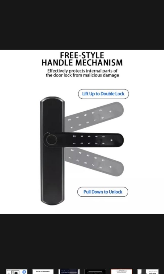 Gate Digital Lock 2Sided HDB BTO Touch Fingerprint Password Bluetooth