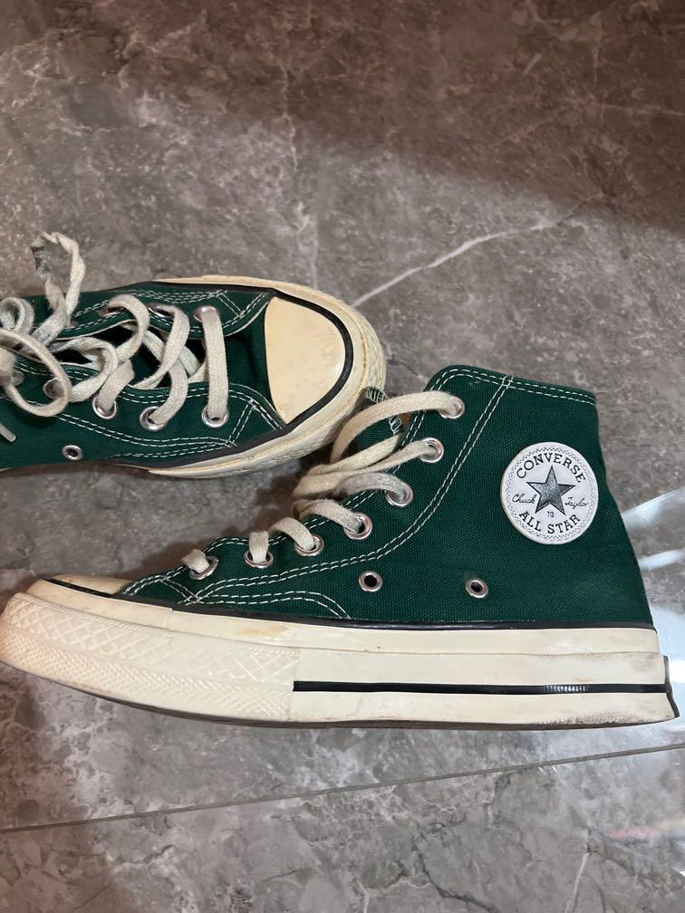 Emerald green discount converse high tops