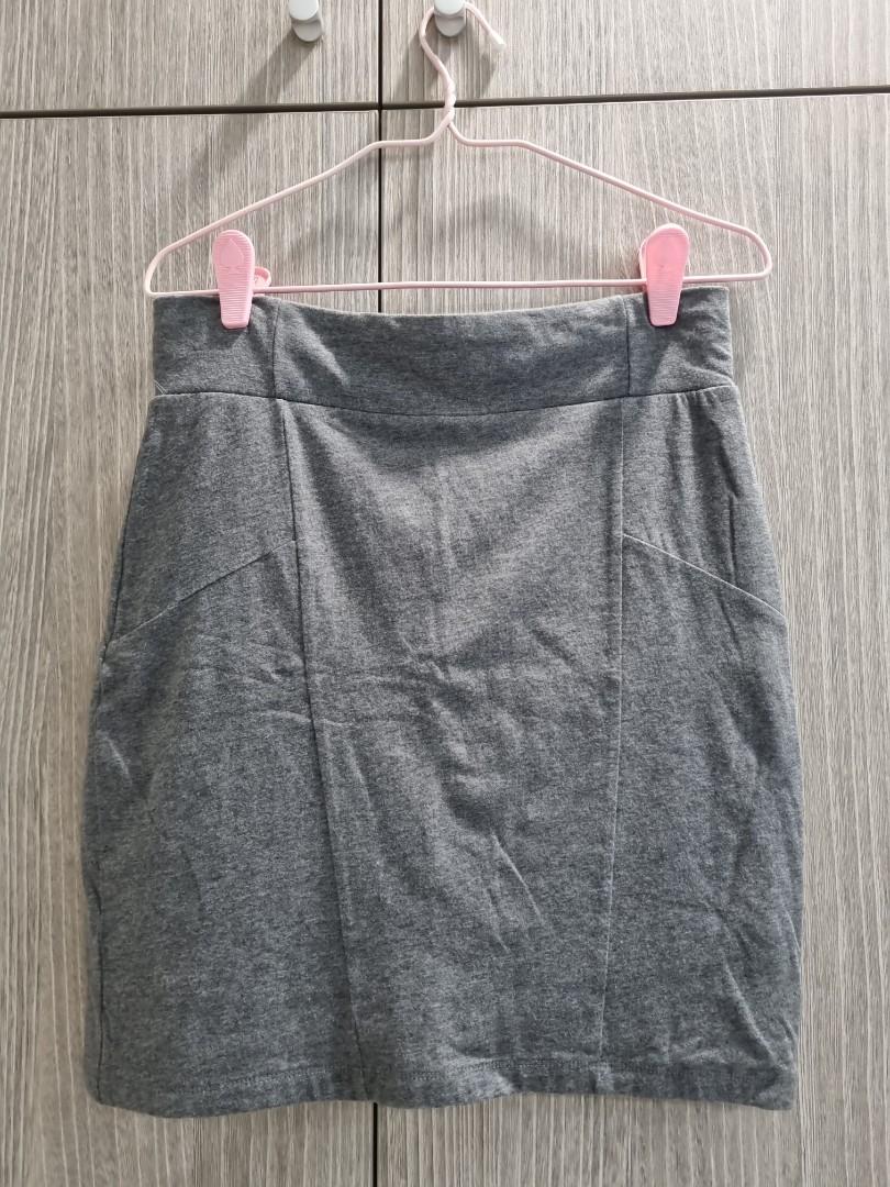 Elastic gray skirt hot sale