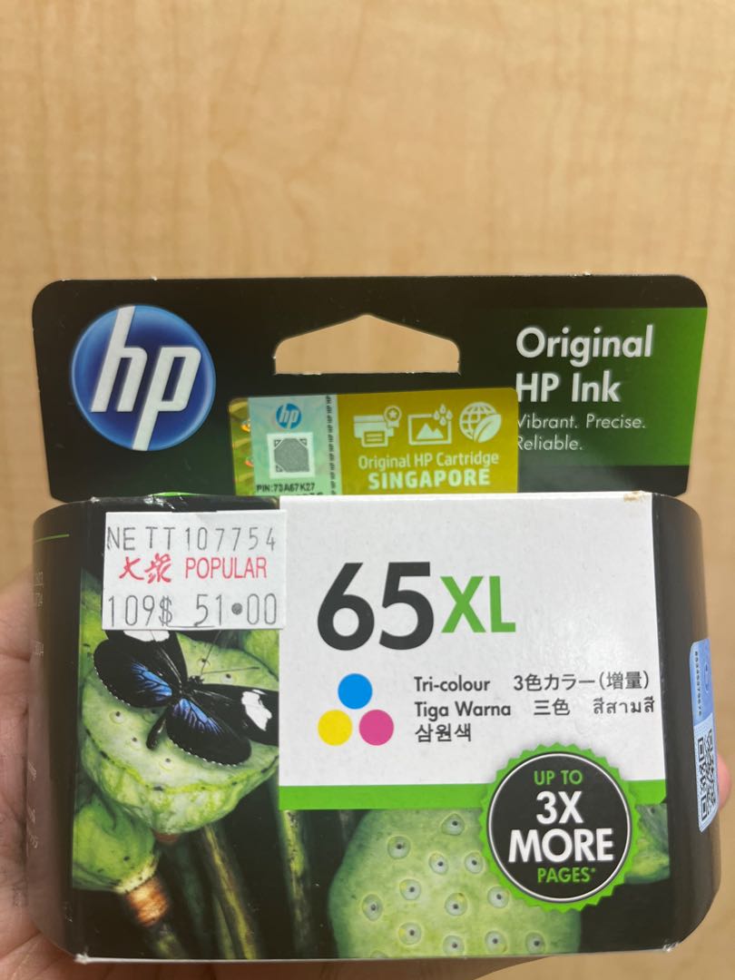 HP Ink Cartridge 65 XL Tri colour, Computers & Tech, Printers, Scanners