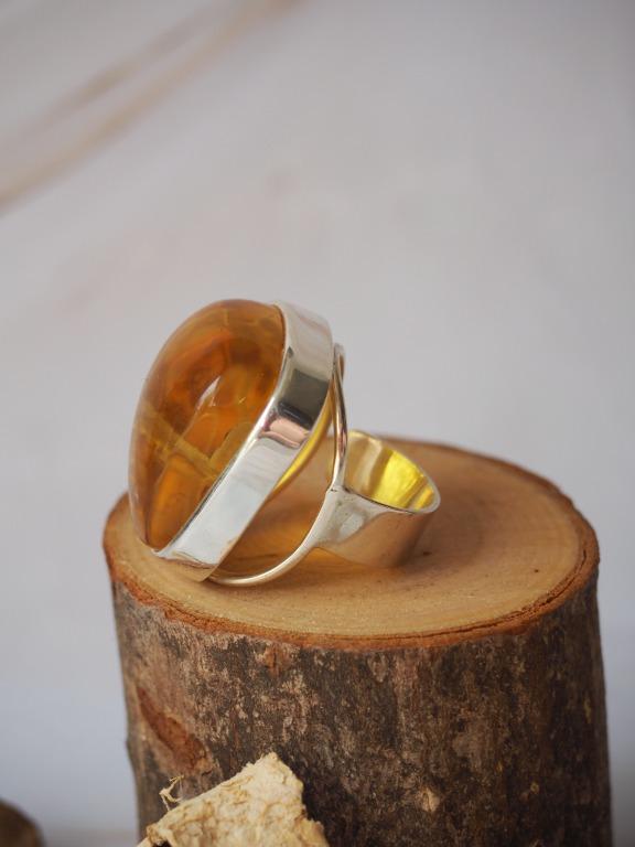 Raw amber ring cheap