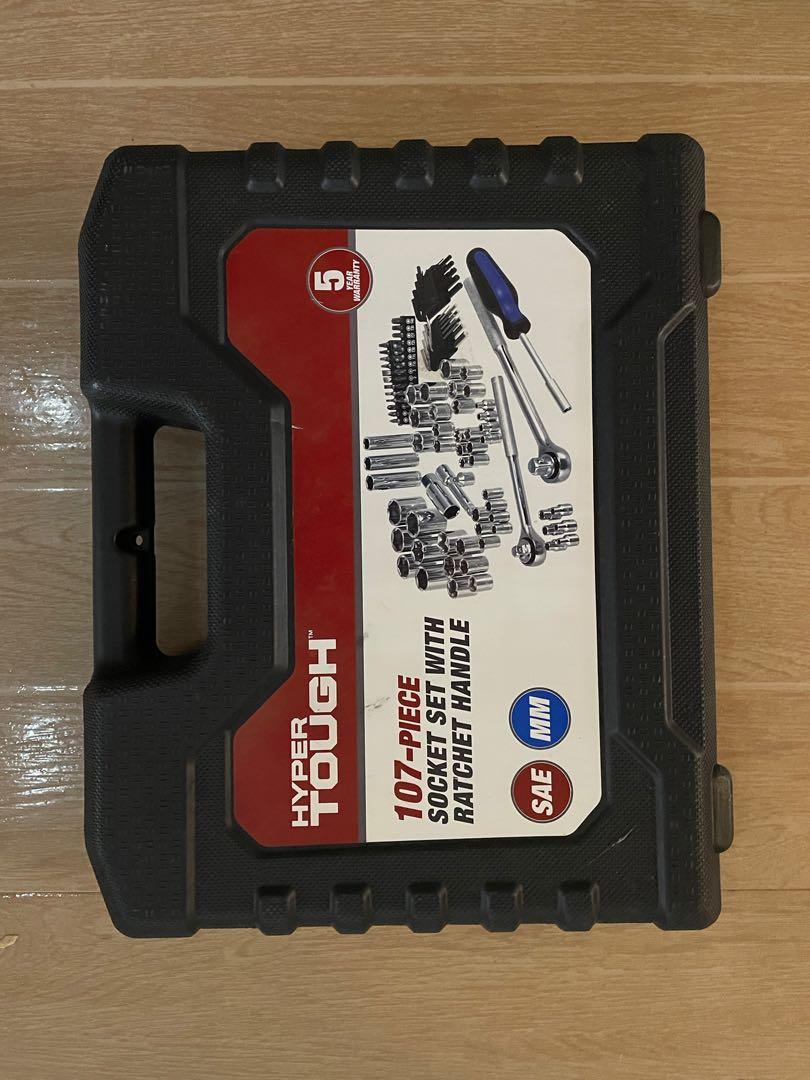 Hyper Tough 107 Piece Socket Wrench Set, Furniture & Home Living, Home