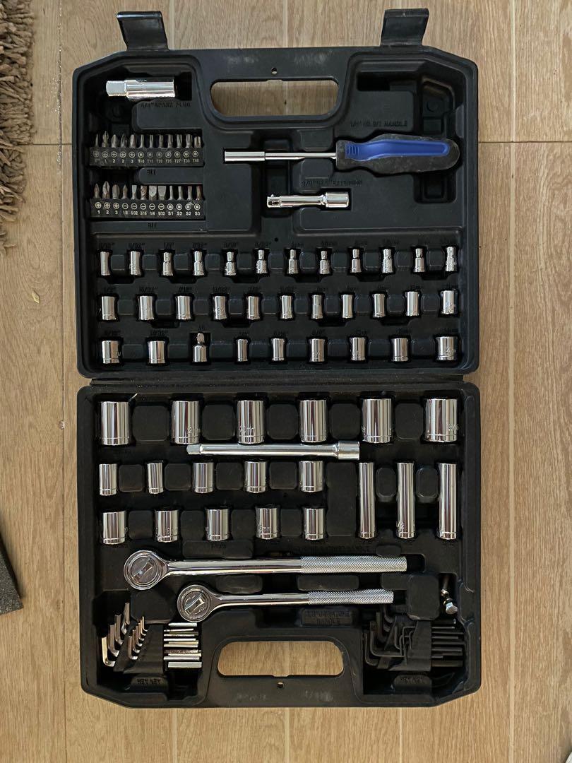 Hyper Tough 107 Piece Socket Wrench Set, Furniture & Home Living, Home