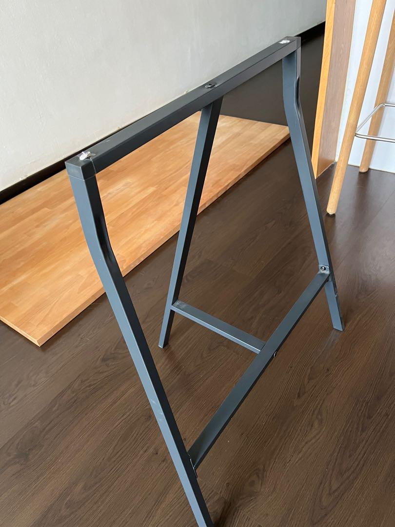 IKEA GERTON TABLE TOP + (1) LERBERG TRESTLE LEG, Furniture & Home