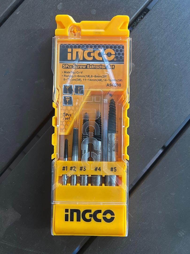 Ingco 5pc screw extractor set, Furniture & Home Living, Home Improvement & Organisation, Home
