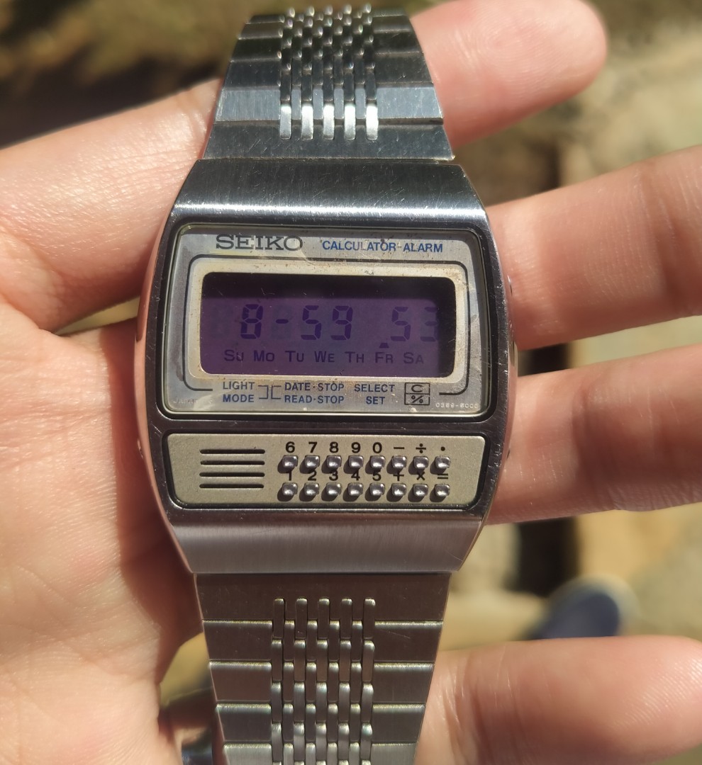 JAM TANGAN SEIKO CALCULATOR JADUL LAWAS LANGKA ANTIK VINTAGE, Fesyen