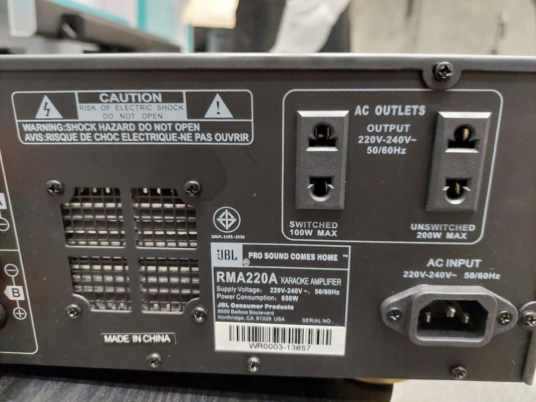 JBL RMA220A Karaoke Amplifier, Audio, Soundbars, Speakers & Amplifiers