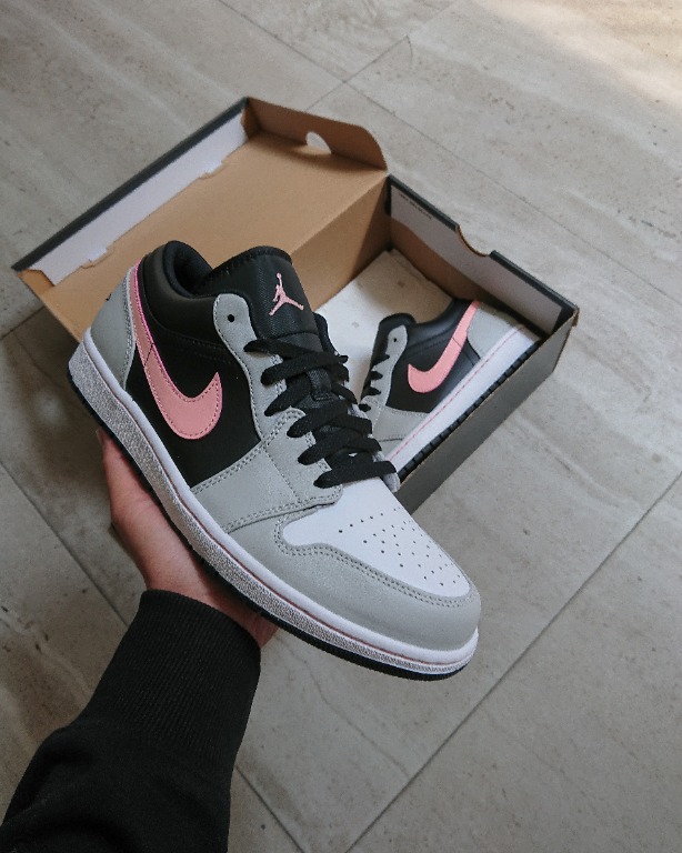 Jordan 1 grey and pink sales