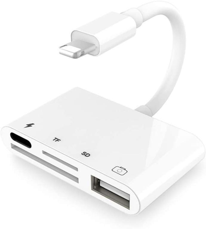 Lightning Hub, 5in1 Docking Station, 2K Lightning to HDMI Adapter, TF