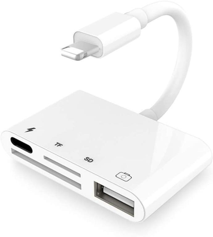 Lightning Hub, 5in1 Docking Station, 2K Lightning to HDMI Adapter, TF
