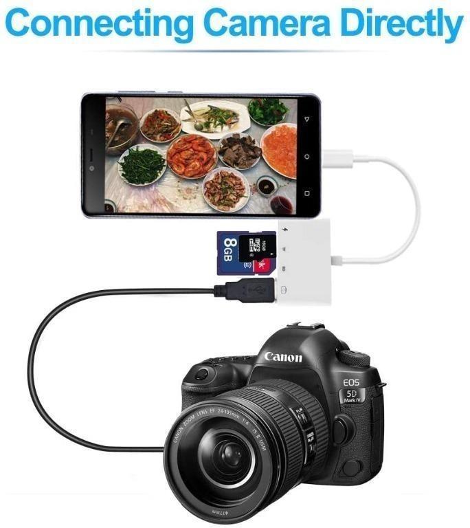 Lightning Hub, 5in1 Docking Station, 2K Lightning to HDMI Adapter, TF