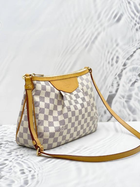 LOUIS VUITTON Siracusa PM Damier Azur Shoulder Bag White