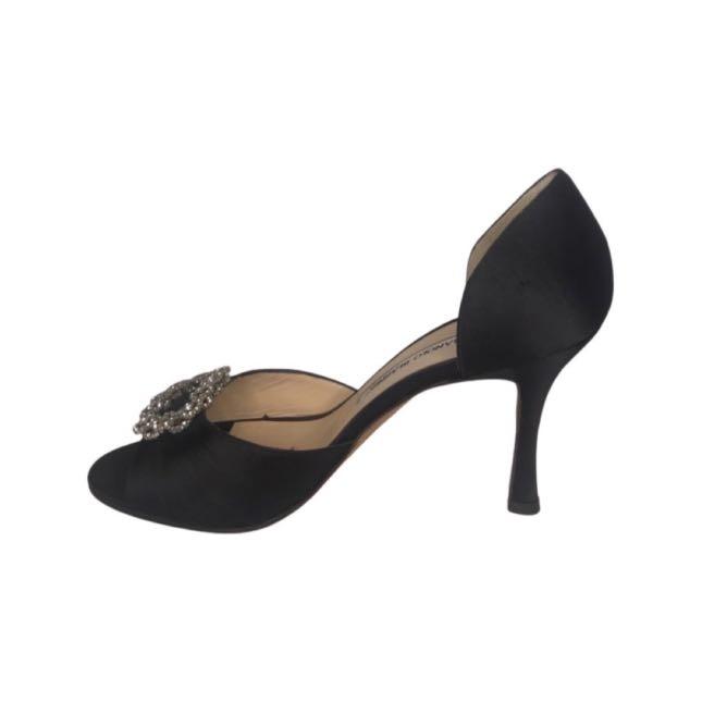 Manolo Blahnik D'Orsay Pleated Peep Toe 