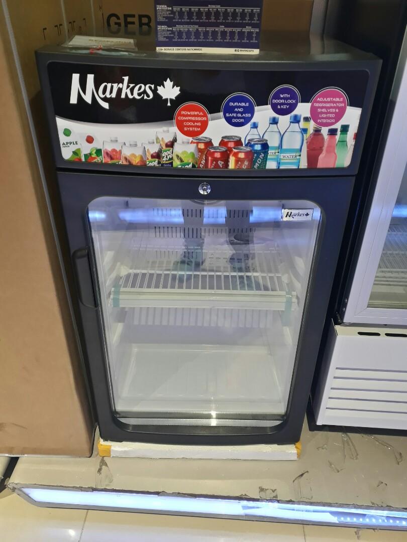 Markes Glass Showcase Beverage Cooler Refrigerator Upright Chiller, TV