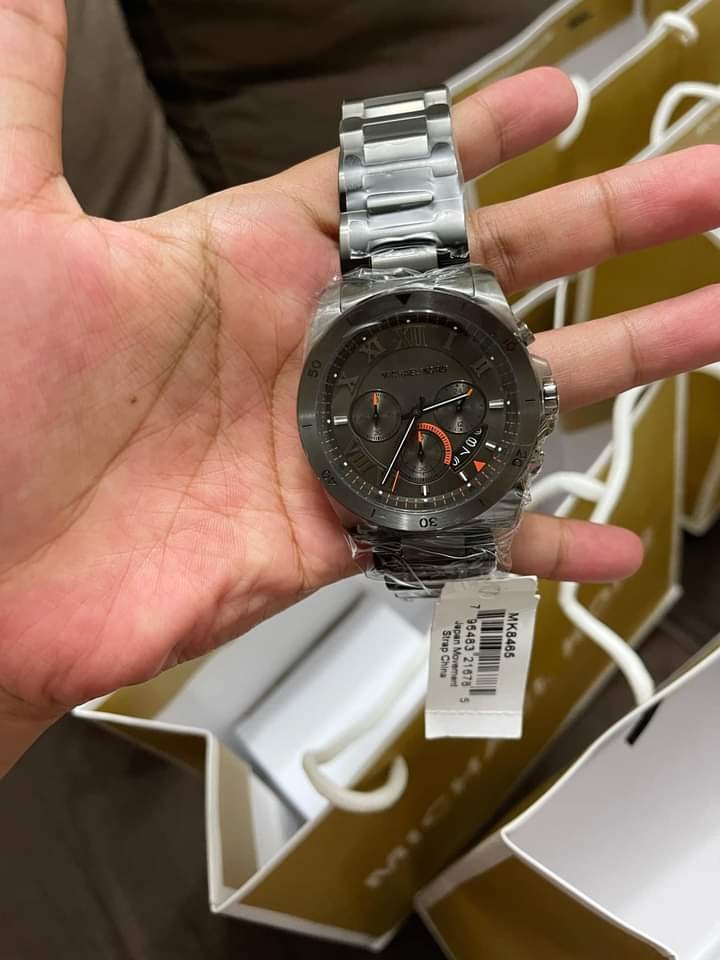Michael Kors Men's Brecken Gunmetal Watch MK8465 steel chain 2017 model
