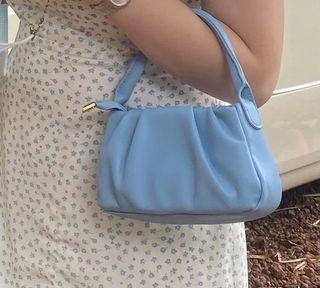 Mini Ruched blue bag