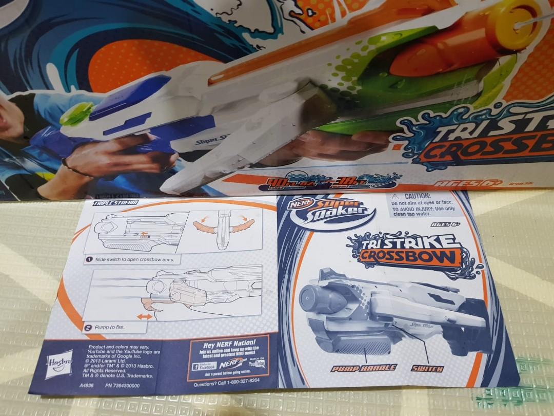 Nerf Super Soaker Tri Strike Crossbow Hobbies Toys Toys Games on Carousell