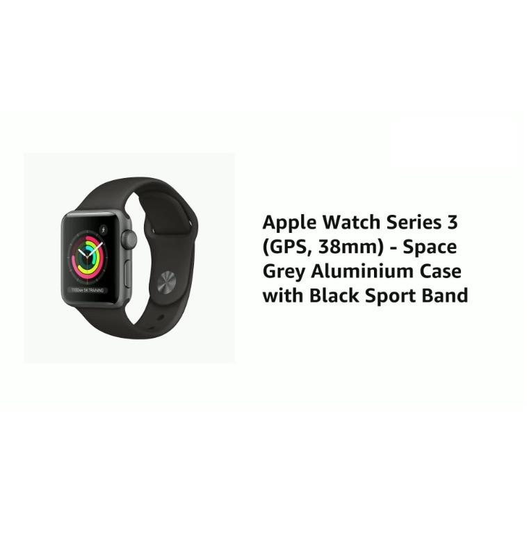 Apple watch series 3 38mm store space gray aluminum black sport
