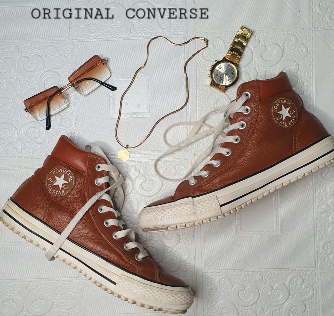 CONVERSE Sneakers Shoes Classic Leather Classic Skin CT BROWN LOW PREMIUM  SIZE 38-43 MADE IN VIETNAM
