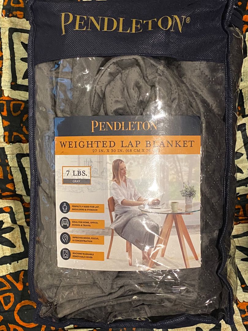 Pendleton Weighted Lap Blanket 7lbs (Grey), Furniture & Home Living