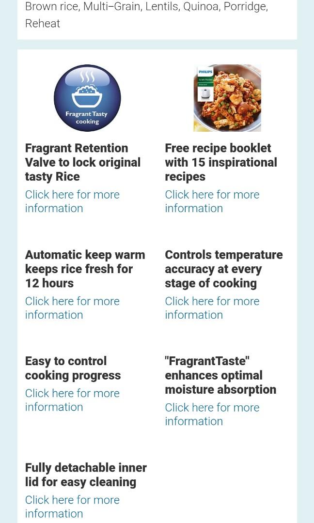 Philips Grain Master rice cooker, TV & Home Appliances, Kitchen