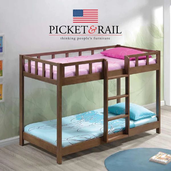Picket and rail bunk bed, Furniture & Home Living, Furniture, Bed