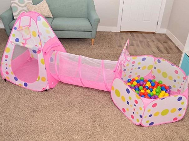 Kiddie Pool TTLOJ Gift 3pc Rocket Ship Kids Play Tent, Ball Pit