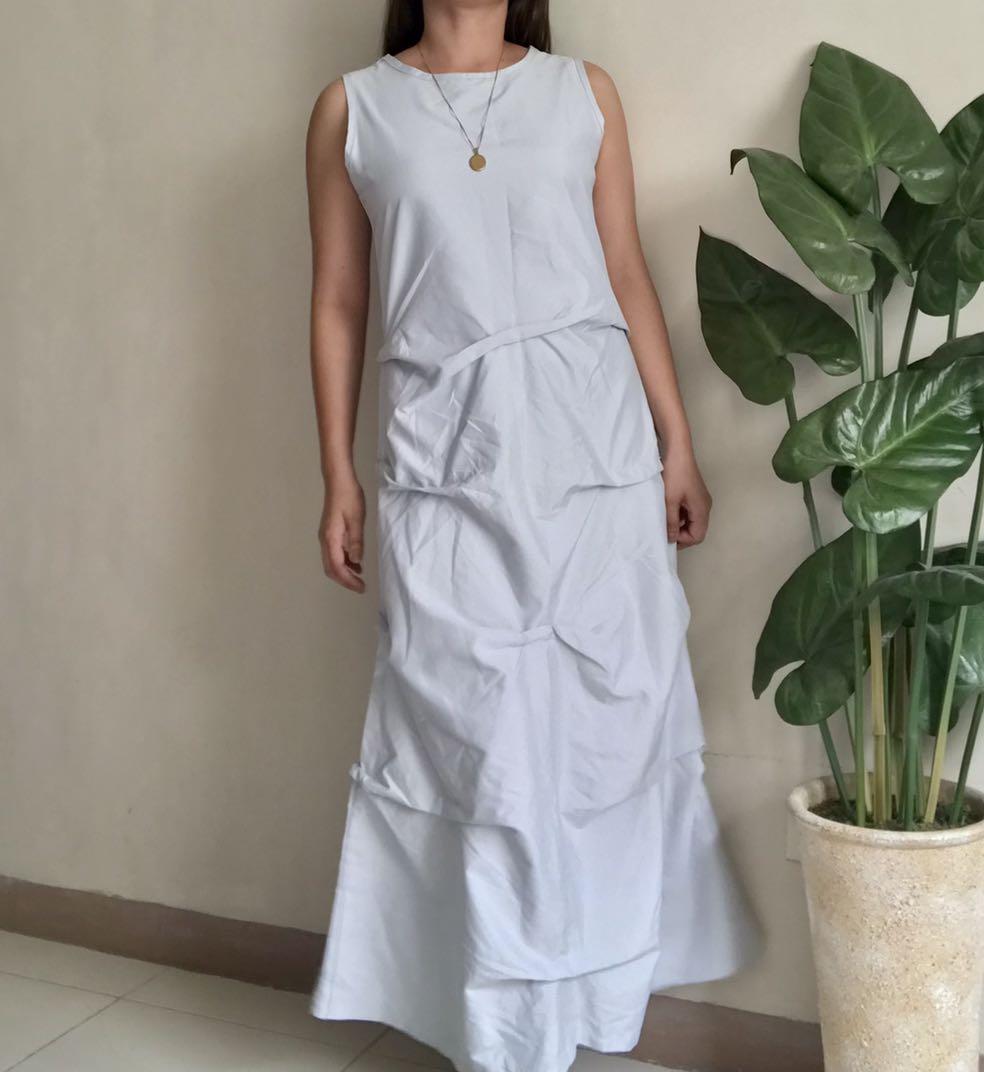 POWDER BLUE maxi dress,s to m, Women's Fashion, Dresses & Sets, Dresses