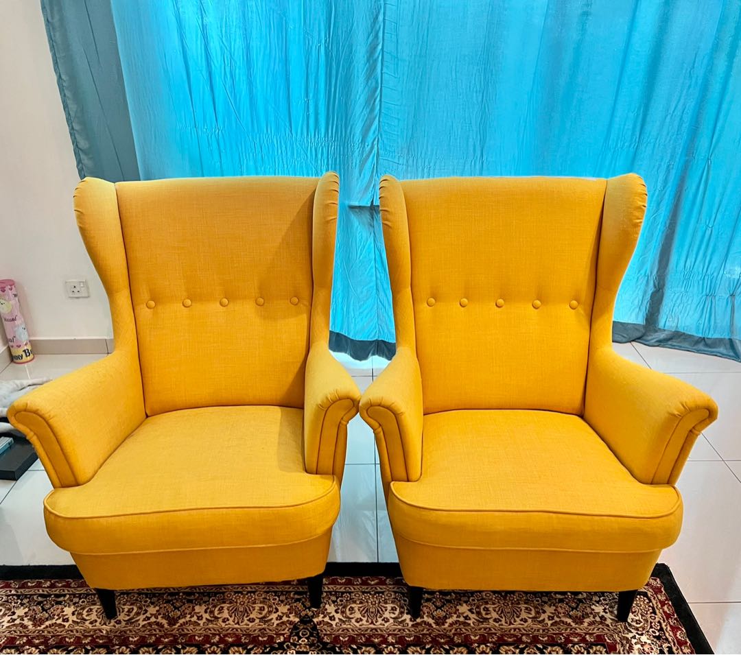 Ikea wing best sale chair yellow