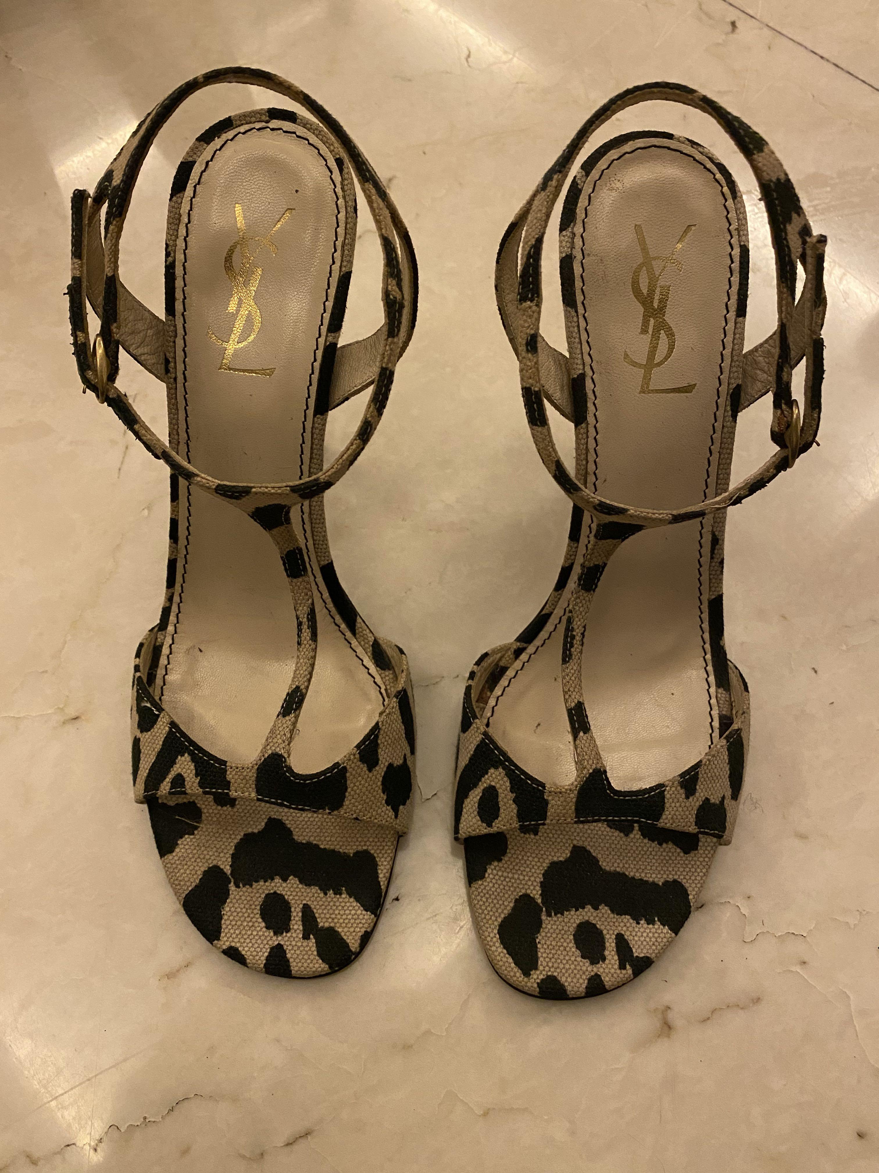 leopard print ysl heels