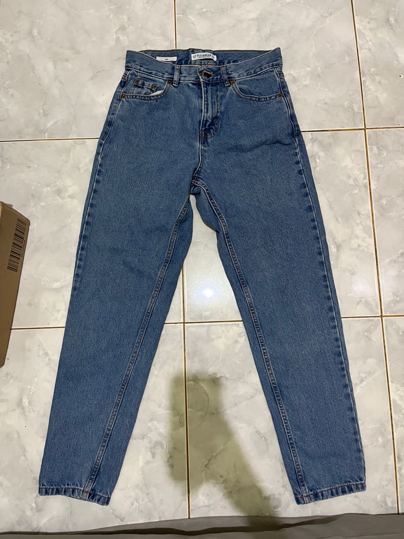 Pull and Bear Mom Jeans, Fesyen Wanita 