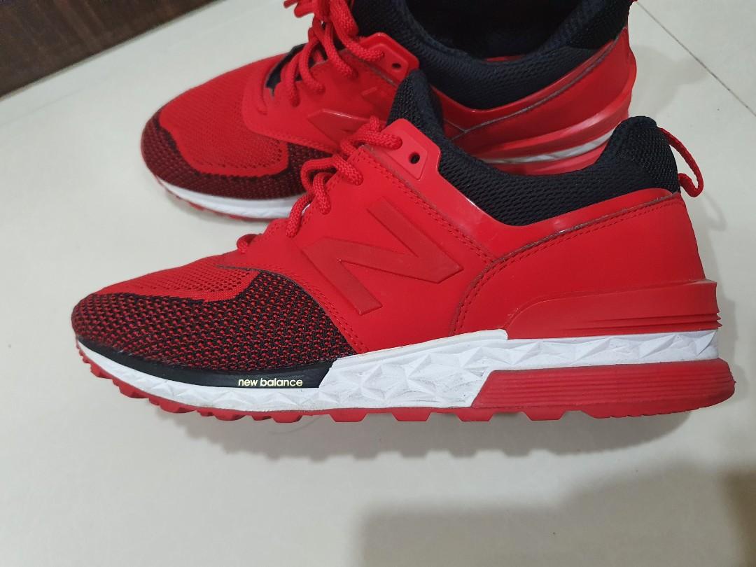 Red New Balance Trainer Sneakers, Men's Fashion, Footwear, Sneakers on