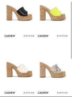 Rocboots chunky 12cm wedge pumps with cork platform & leather straps