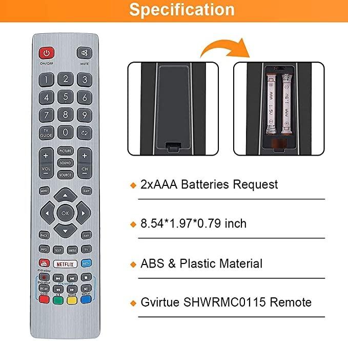 SHARP SHW/RMC/0115 SHWRMC0115 Remote Control for Sharp Aquos UHD 4K