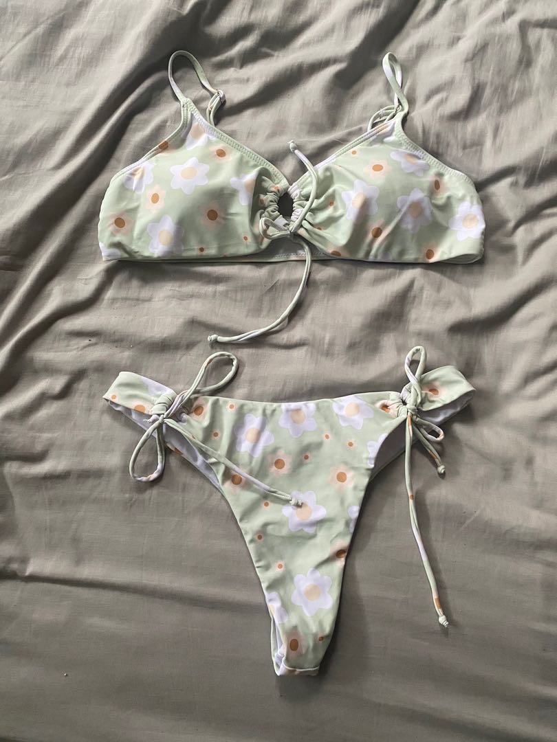 Shein pastel green bikini, Women's Fashion, Swimwear, Bikinis