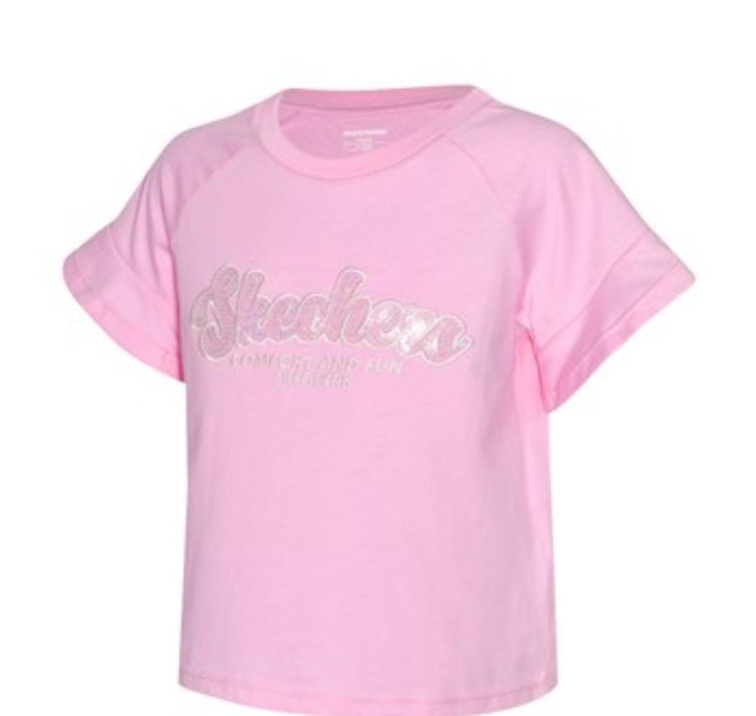 Skechers t 2024 shirt kids pink