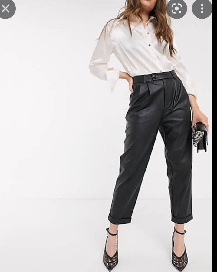 Stadivarius foux leather pants, Fesyen 