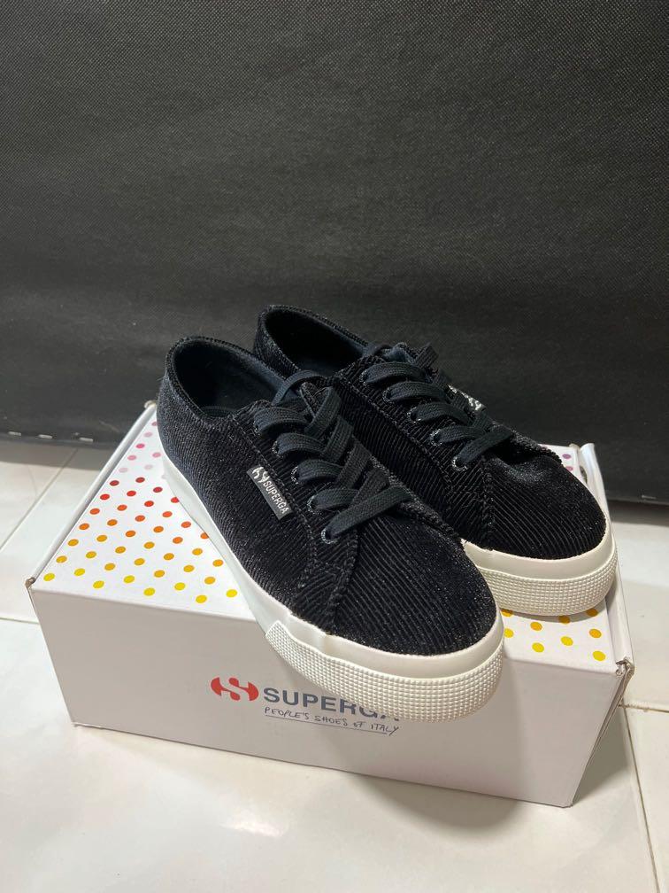 Superga Corduroy Platforms Women s Fashion Footwear Sneakers on