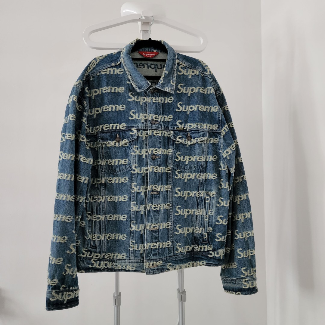 SUPREME FRAYED LOGOS DENIM TRUCKER JACKET (2021SS) – UNIQUE HYPE HK