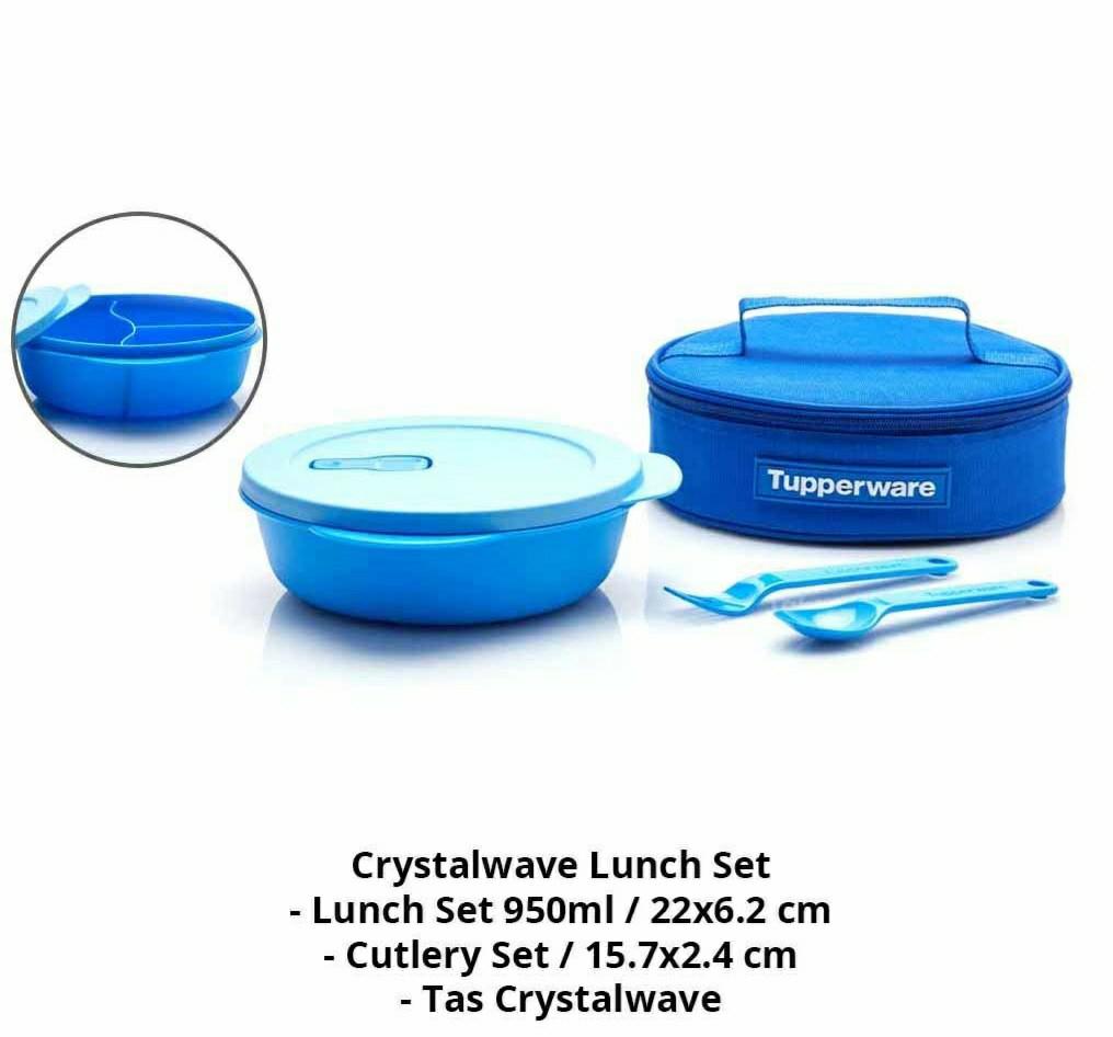 Tupperware Crystalwave Lunch Set, Furniture & Home Living, Kitchenware ...