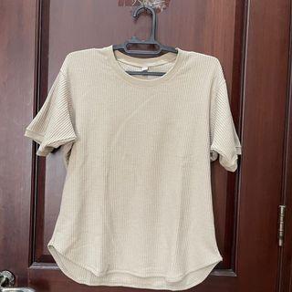 uniqlo wafle top nude